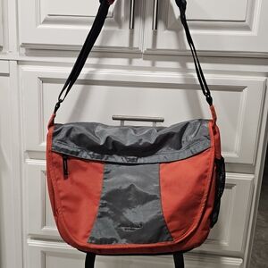 Eddie Bauer Red and Gray Messenger Bag